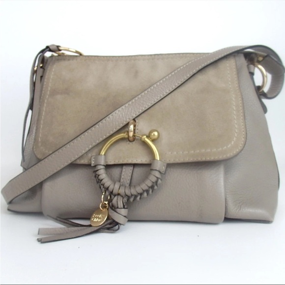 Chic Taupe Leather Crossbody Bag - Picture 1 of 9